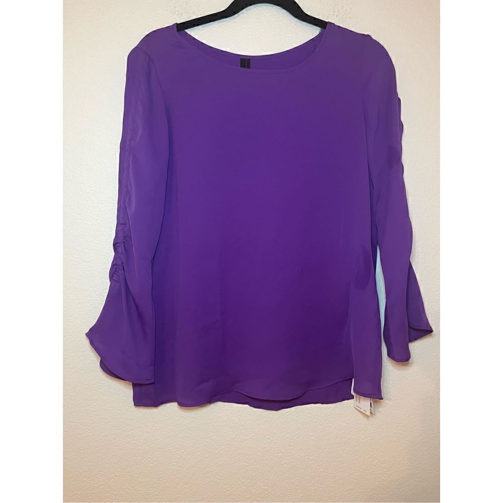 New Marc Cain Long Sleeve Ruched Pullover Blouse
